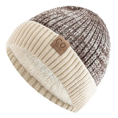 Novos chapéus de inverno unissex de dois tons adicionam forro de pele moda masculina e feminina gorro quente - Imagem 1 de 4