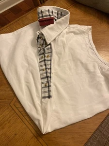 Brendratti Women's Sleeveless White Golf Polo Shirt Size 48 Made Italy - Picture 1 of 8