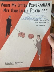 Partituras coleccionables I 1933 Dog Breed WHEN MY POMERANIAN MET YOUR PEKINESE - Imagen 1 de 2