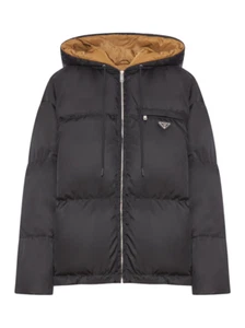 PRADA $3050 Black Re-Nylon Hooded Down Jacket New And Authentic - Picture 1 of 2