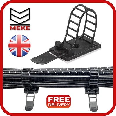 MEKE Adjustable Cable Clamp Self Adhesive Clips Wire Tidy Holders Organizers Ties