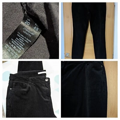 Pantalones/jeans para mujer talla George? Cremallera pana negra W 38" 98% algodón Foto 1 de 4