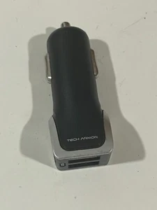 Tech Armor Car Cigarette Lighter Phone Charger Adaptor USB Dual Preowned Clean - Picture 1 of 4
