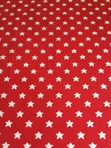 50cm x 25cm Wide Cath Kidston Shooting stars on Red 100% cotton Duck Fabric new - Picture 1 of 7