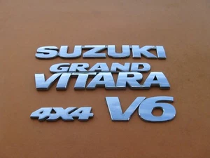 SUZUKI GRAND VITARA V6 4X4 REAR CHROME EMBLEM LOGO BADGE SIGN SYMBOL USED A39018 - Picture 1 of 8