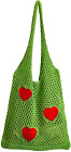 Cute Crochet Tote Bag Mesh Beach Bag Fairycore Hobo Bag Y2K Purse for Women Girl