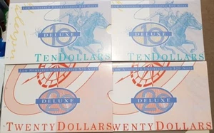 1995 Australian First Prefixes $10&$20 Notes AA95 006247 NPA FOLDERS Same Number - Imagen 1 de 7