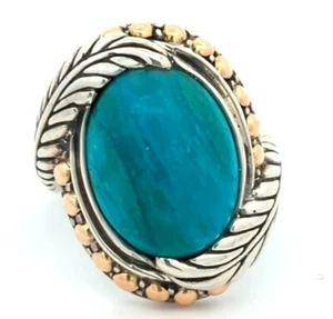 Video 18K Gold 925 Sterling Silver Natural Peruvian Opal Samuel B Behnam Ring - Picture 1 of 3