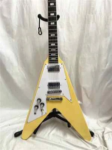 Dovetail Aircraft Fork Electric Guitar Left Hand White Guard Chrome Accessorie - Picture 1 of 12