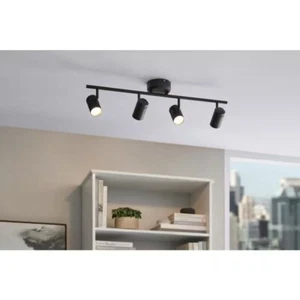 Crosshaven 4-Light Black Smart Color Tunable Integrated LED Fixed Track Ceiling - Picture 1 of 4