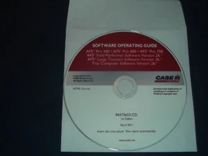 CASE AFS PRO 300 600 700 TRACTOR FIELD PERFORMER V. 26 OPERATING GUIDE MANUAL CD - Picture 1 of 1