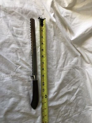 Cuchillo de pan dentado Ginsu vintage hoja de 8-1/2" 13-1/4" en general un producto Ginsu Foto 1 de 4