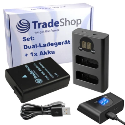 Dual USB-C LCD Ladegerät + Akku 1030mAh passend für Nikon EN-EL14, EN-EL14a - Bild 1 von 3