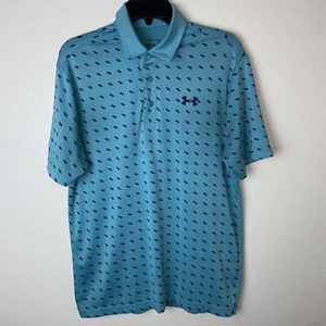 Under Armour Heat Blue Short Sleeve Polo Shirt Men's Size Small - Picture 1 of 7
