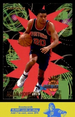 1994 Fleer Allan Houston  Rookie Sensations  #10 Detroit Pistons - Image 1 of 2