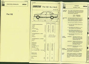 FIAT 132 GLS GL DAT documentos piezas de repuesto equipamiento lista de precios 1979/80 - Imagen 1 de 1