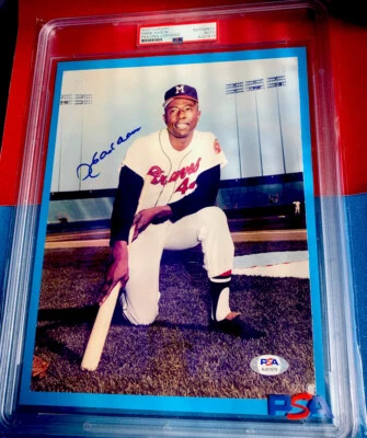 Hank Aaron Signed 8x10 Color Photo - PSA/DNA Authentic - Milwaukee Braves - Image 1 of 4