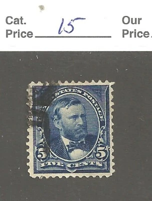 US # 281, 5 cent blue, Grant, 1898, VF+, Small American Bank Note - Image 1 of 2