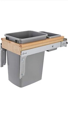 Rev-A-Shelf Pullout Top Mount Trash Can w/ Soft-close, 35 qt., 4WCTM-12BBSCDM1 - Image 1 of 4