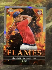 2024 Topps Chrome US Olympics and Paralympics #F-7 Xander Schauffele Flames - Picture 1 of 2