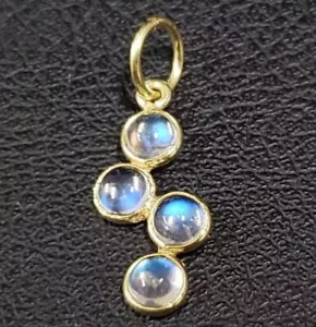 Colgante de piedra lunar arco iris azul natural colgante de plata esterlina 925, regalo para ella - Imagen 1 de 6