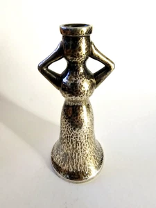 ILIAS LALAOUNIS GREEK ARCHAIC WOMAN HAMMERED FIGURE STERLING SILVER 925 VASE. - Picture 1 of 8