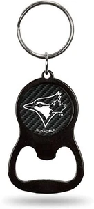 Toronto Blue Jays Bottle Opener Keychain Carbon Fiber Design Metal Baseball - Picture 1 of 1