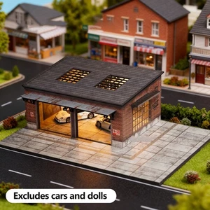 Diorama 1/64 Dachschräge alte Lagerhalle Architektur Modellauto Garage Szene - Bild 1 von 7