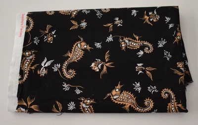 1 yard + 15" 100% cotton fabric HAWAIIAN COLLECTION seahorses ALFRED SHAHEEN - Image 1 of 4