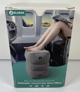 Blabok Inflatable Travel Foot Rest Pillow With Carrying Bag Eye Mask Earplugs - Picture 1 of 5