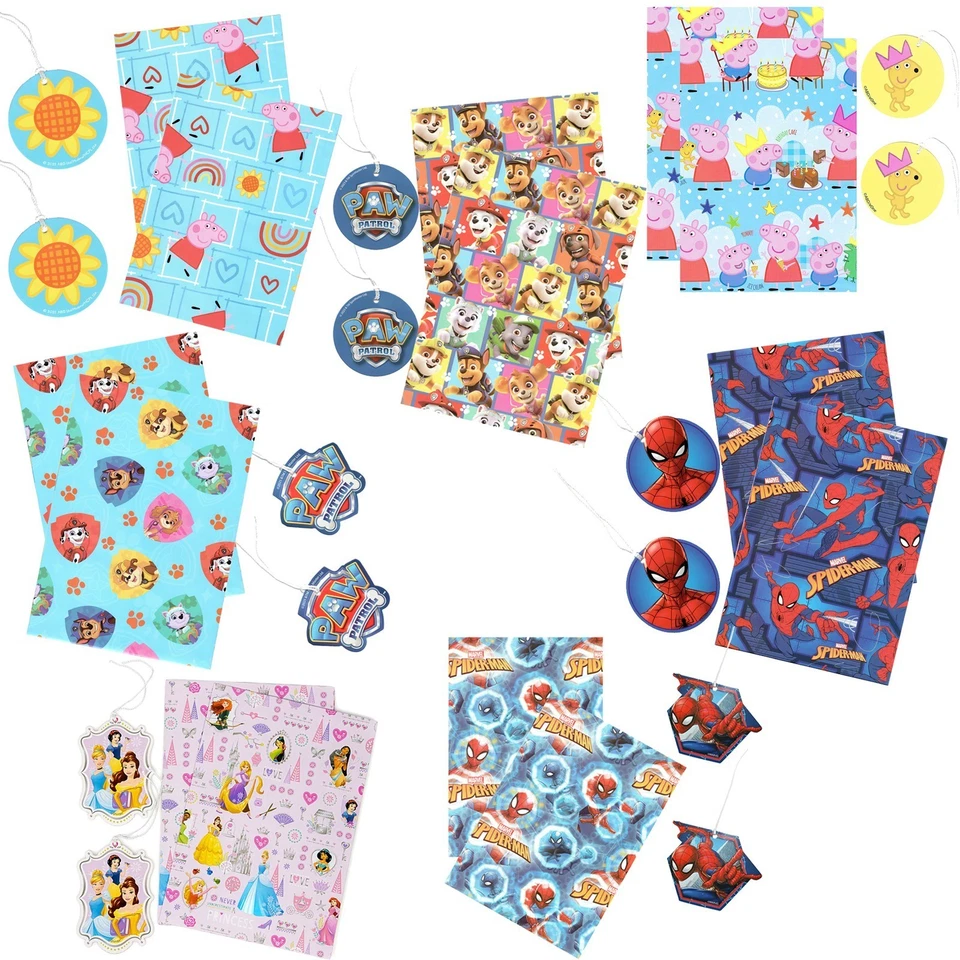 Birthday Wrapping Paper Set 2 Sheets 2 Tags - Choose Design - Image 1 of 1