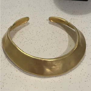 Vintage Valentino seltener gebürsteter vergoldeter Halsreif mit Scharnier - Bild 1 von 10