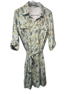 J. McLaughlin Button Down Collared Dress Size Medium Waisted Tie - Picture 1 of 11