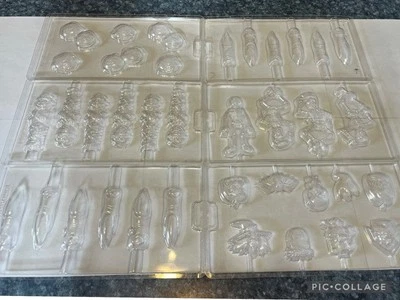 6 Halloween Mold Sets Chocolate Pretzels Pops Pumpkins Skeletons Mummies Witches - Image 1 of 4