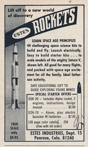 Magazine Ad - 1969 - ESTES Model Rockets - Estes Co., Penrose, CO - Picture 1 of 1