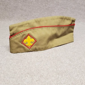 BSA Boy Scout Garrison Gorra Sombrero Caqui Talla Grande 7-7 1/2 Sin Firmar De Colección - Imagen 1 de 8
