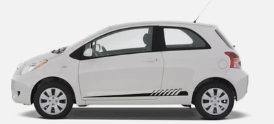 Calcomanías a rayas laterales Toyota Yaris gráficos de carreras vinilo premium cualquier año Foto 1 de 4