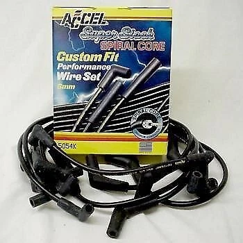 Accel 8m Superstock Spiral Spark Plug Wire Blk 83-91 Ford Lincoln Mercury V8 HEI - Image 1 of 4