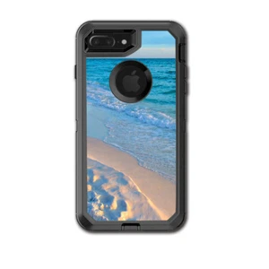 Skin Decal for Otterbox Defender iPhone 7 PLUS Case / Beach white sands blue wa