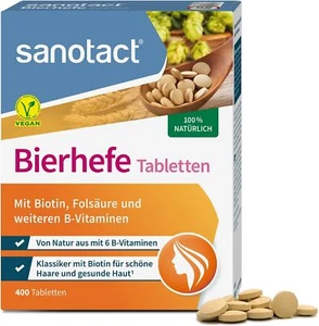 sanotact Bierhefe Tabletten 400 Tabletten 100% natürliche Bierhefe 6 B-Vitaminen - Bild 1 von 2