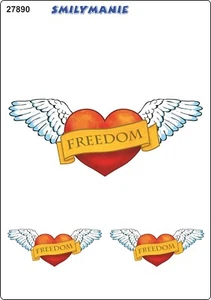 Aufkleber Herz Freedom 3er-Set 150 x 105 mm  Sticker Autocollant - Bild 1 von 1