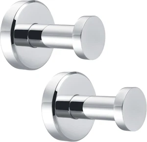 Bathroom Towel Hook 2 PCS, SUS304 Stainless Steel round Robe Hook, Entryway Heav - Picture 1 of 9