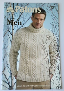 BEEHIVE PATONS KNITTING PATTERNS MEN 500840 CC HEAVY SWEATERS CLASSIC S-2X - Picture 1 of 4