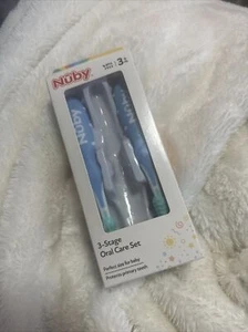 Nuby Juego de Cuidado Bucal 3+ Meses Etapas 1 y 2 NUEVO Cerdas Suaves para Dientes y Encías - Imagen 1 de 4