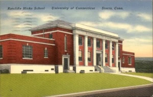 Storrs,CT Ratcliffe Hicks School University Tolland County Connecticut Postcard - Picture 1 of 2