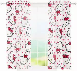Hello Kitty Kids Room Window Curtains Drapes Set, 82 in X 63 In, (Official Licen - Picture 1 of 12