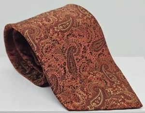 Jos A Bank Signature Collection 100% Silk Tie Made In Italy Brown Rust Paisley - Picture 1 of 11