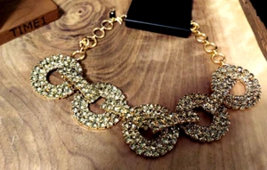 I.N.C. International Concepts Mixed-Metal Crystal Circle Necklace, 17" + 3" - Picture 1 of 7