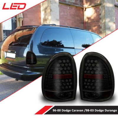 LED Tail Lights For 1996-2000 Dodge Caravan/1998-2003 Dodge Durango Smoke Pair - Image 1 of 4