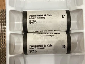 2015-PD John F Kennedy Presidential Dollars US Mint 2 BU Rolls of 25 NIFC E1480 - Bild 1 von 8